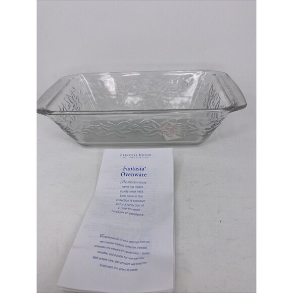 Princess House Fantasia Crystal Loaf Pan Bread Meat 537 Cake Baking Dish - Picture 1 of 8